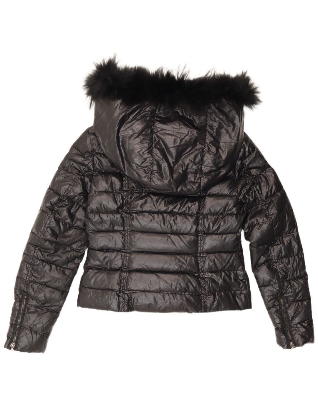 Roccobarocco Veste matelassée à capuche pour femme IT 44 Polyester noir moyen