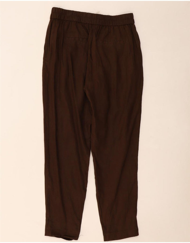 BENETTON Pantalon Chino Fuselé Femme Moyen W28 L27 Lin Marron