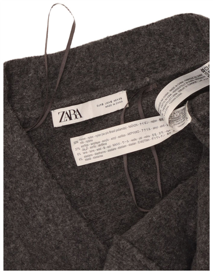 Zara Cardigan surdimensionné pour femme UK 10 Petit nylon gris