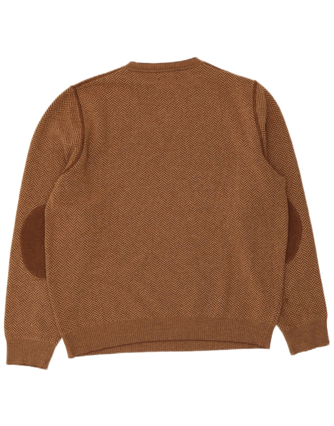Massimo Dutti Pull col V pour homme en laine à chevrons Marron Large