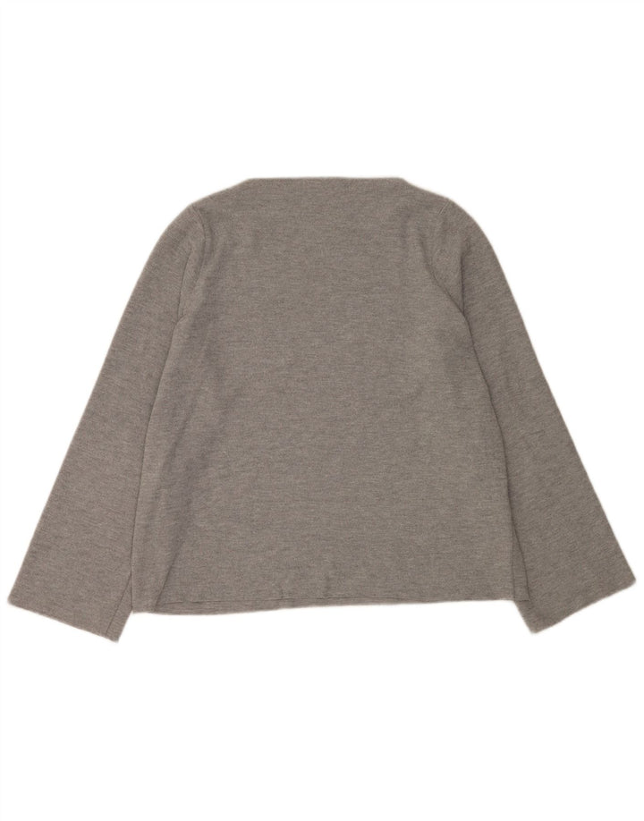 Zara Femme Trafaluc Haut Oversize Manches Longues UK 10 Petit Gris Polyester