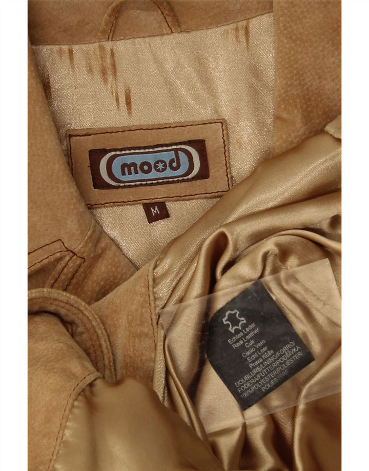 veste en daim femme vintage UK 38 cuir beige moyen