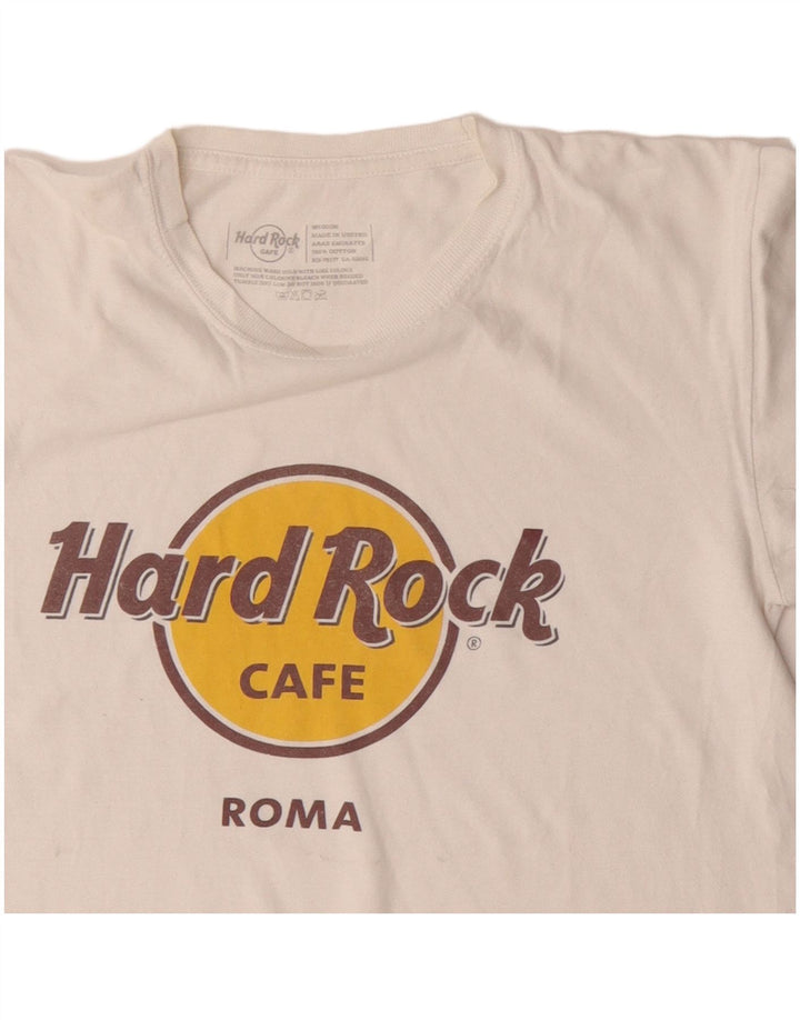 Hard Rock Cafe T-shirt Roma Graphic pour homme en coton blanc cassé moyen