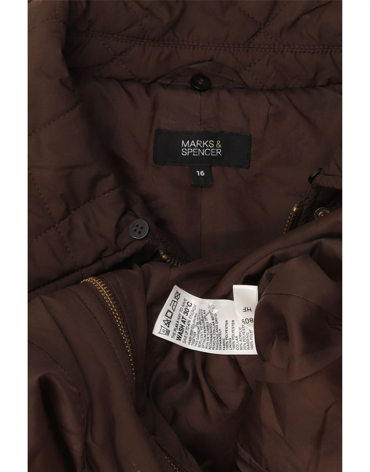 Marks & Spencer Veste matelassée pour femme UK 16 Large Marron Polyester