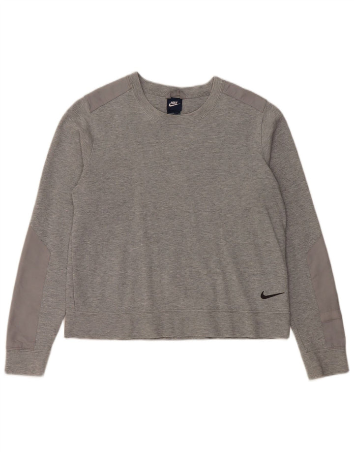 Nike Sweat-shirt pour femme UK 16 Large Gris Coton