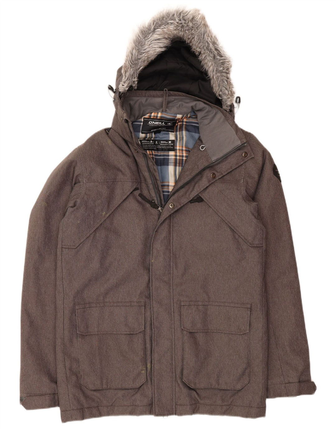O'Neill Veste coupe-vent à capuche pour homme UK 36 Small Gris Polyester