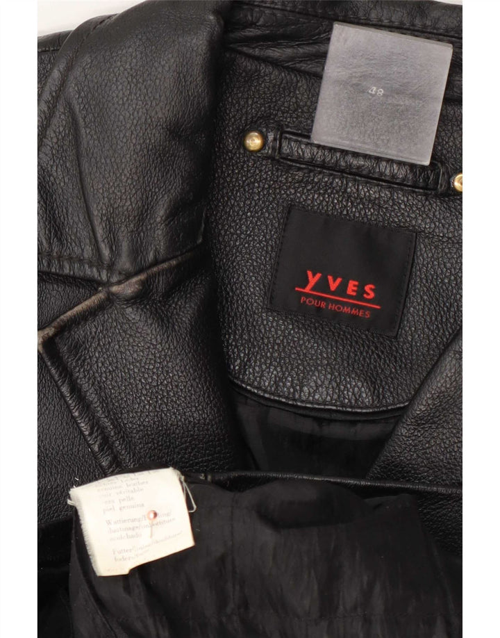 veste en cuir homme vintage IT 48 Medium Noir