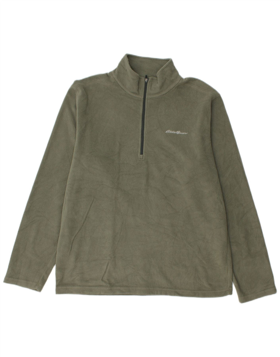 Eddie Bauer Pull polaire à col zippé pour homme Kaki moyen Polyester