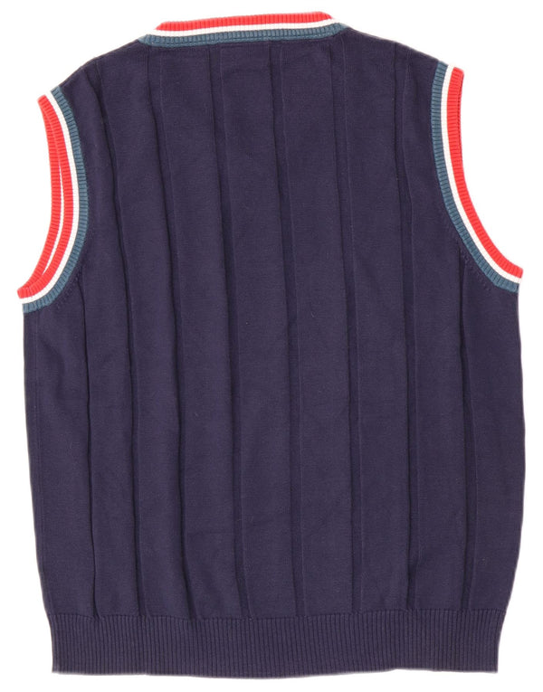 Fila Mens Vest Tank Top Large Bleu Marine Colorblock Coton