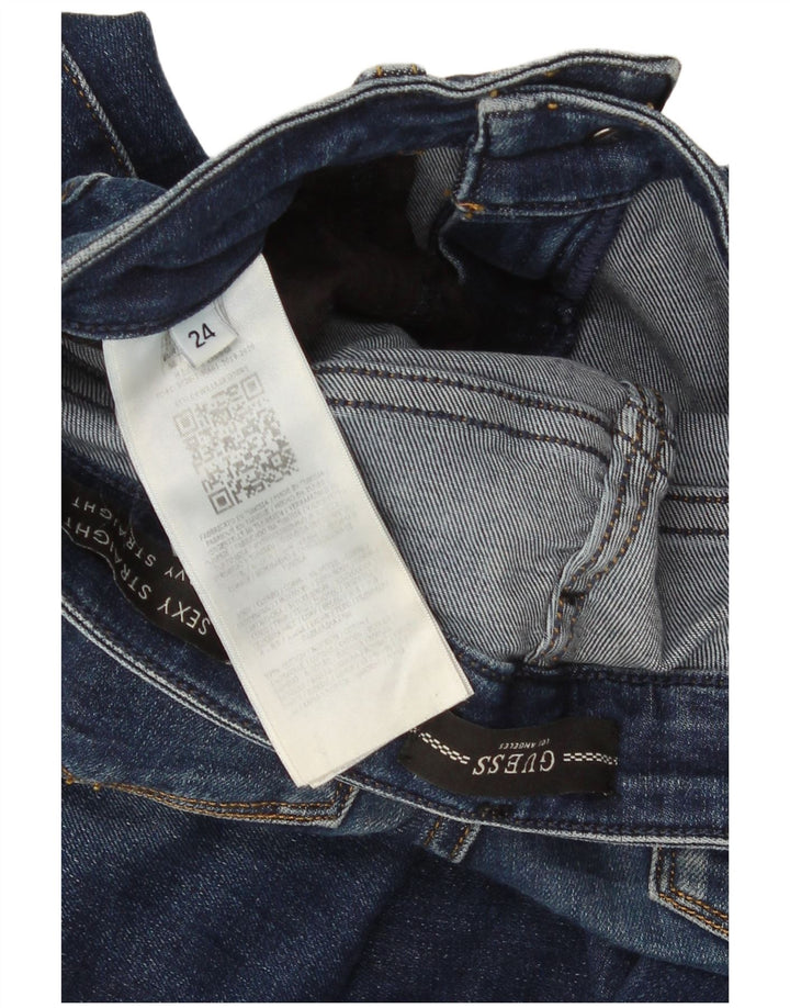 Guess Jean Droit Curvy Femme W24 L26 Bleu Coton