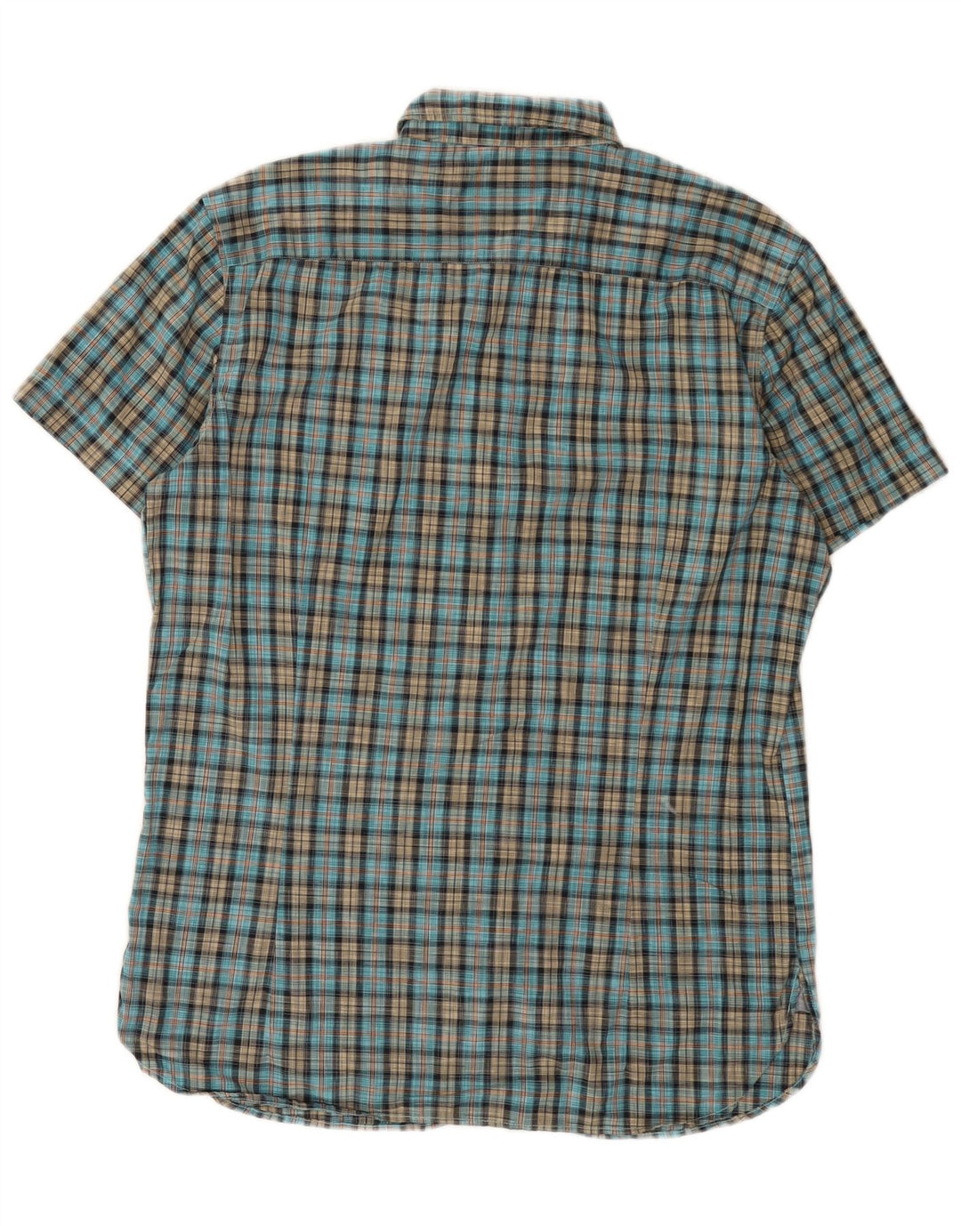 Hugo Boss Chemise à manches courtes XL en coton à carreaux bleu