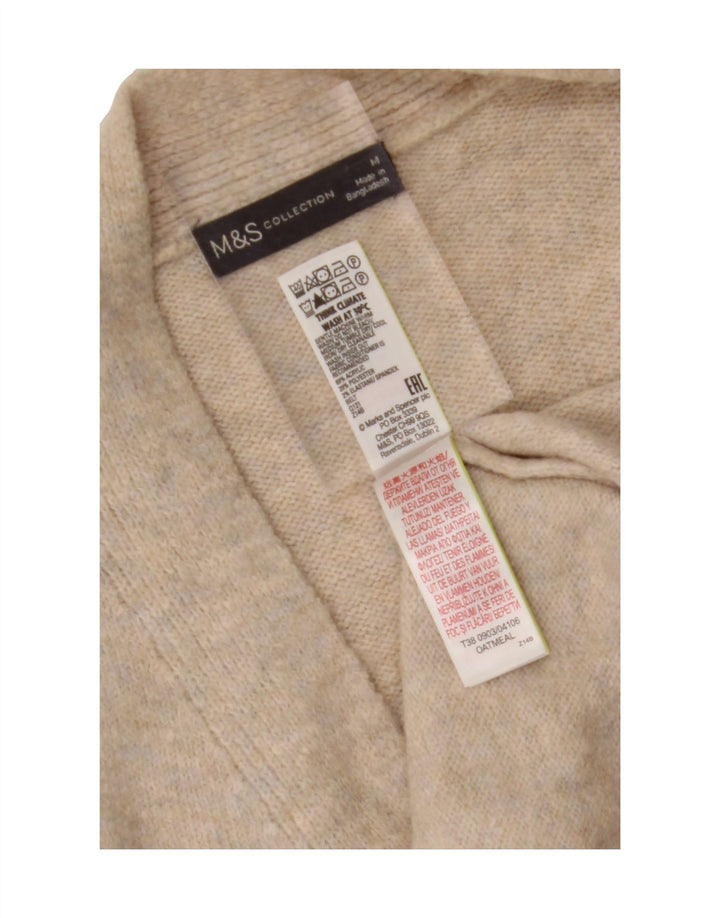 MARKS & SPENCER Womens Longline Cardigan Sweater UK 14 Medium Beige Vintage Marks & Spencer and Second-Hand Marks & Spencer from Messina Hembry 