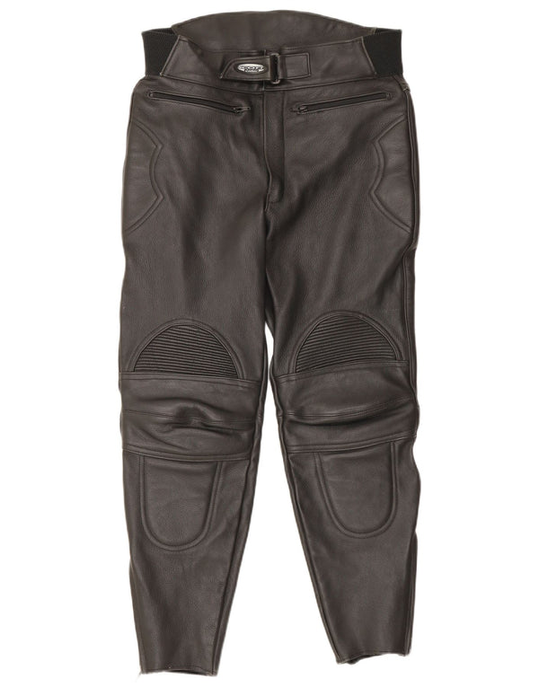 Scott Pantalon de moto en cuir pour femme UK 16 Large W34 L27 Noir Biker
