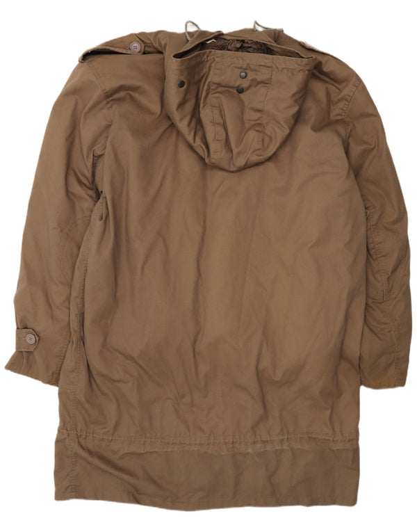 pardessus militaire à capuche vintage pour hommes UK 44 2XL Beige Polyester