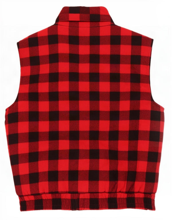 vintage Mens Gilet UK 42 XL Red Check