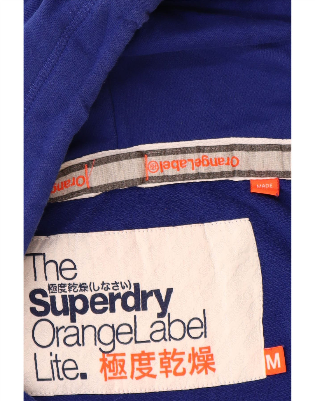 Superdry Pull à capuche zippé pour femme UK 12 Bleu moyen Coton