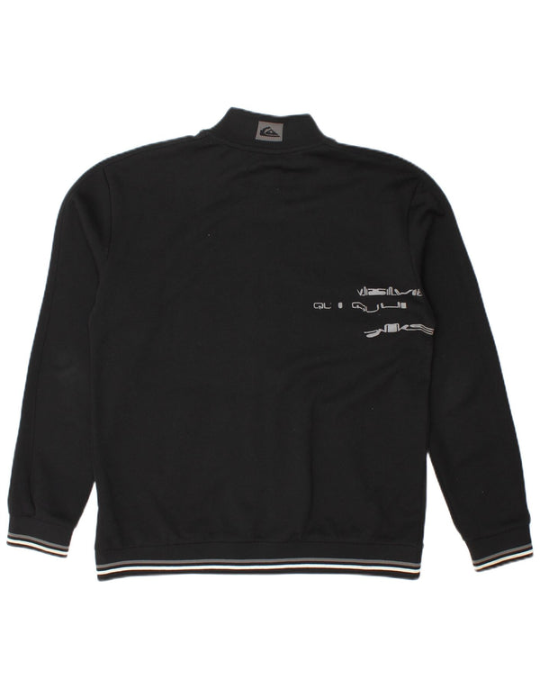 Quiksilver Veste de survêtement graphique pour femme UK 16 Large Noir Coton