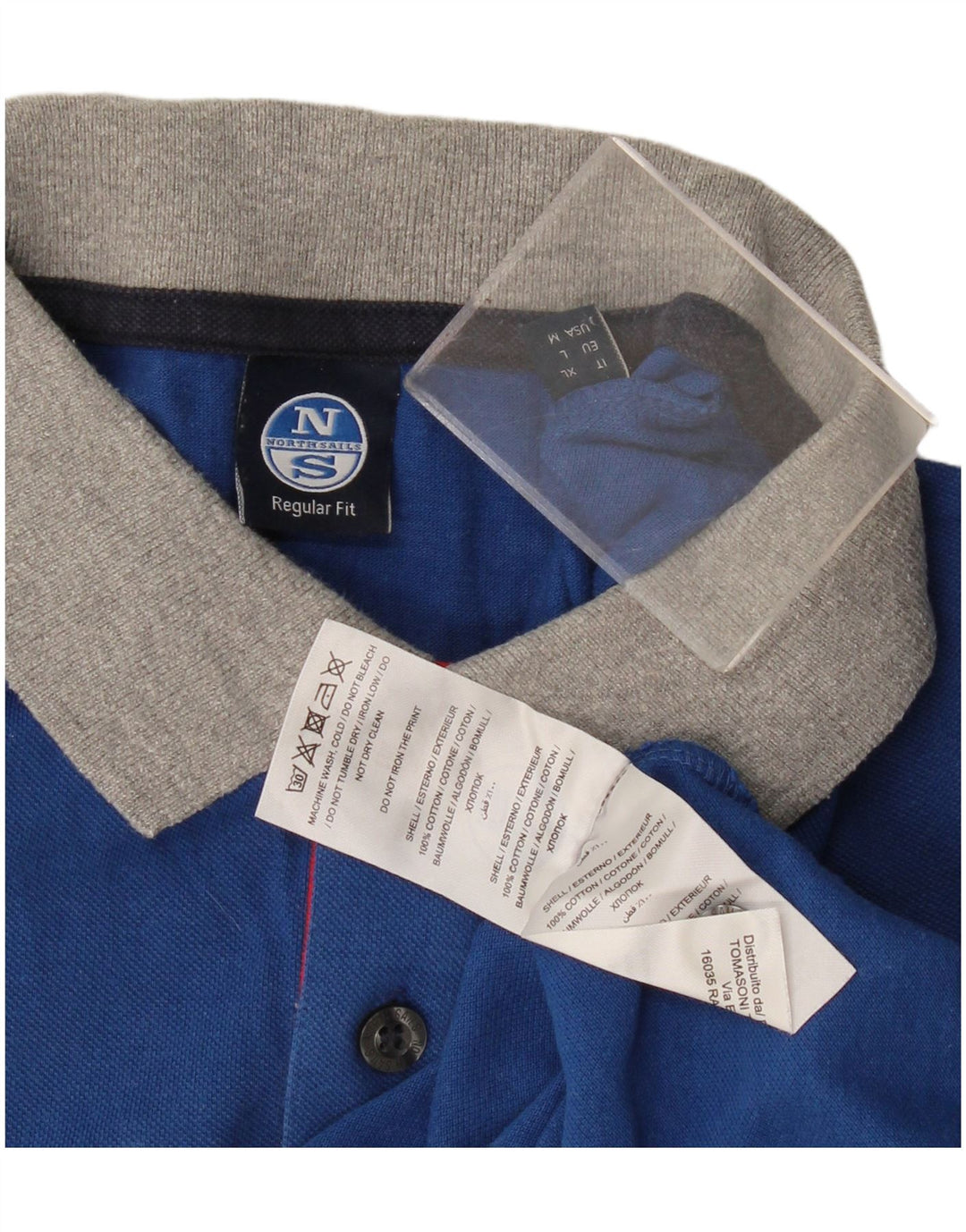 North Sails Polo Homme Coupe Regular Coton Colorblock Bleu Marine Moyen