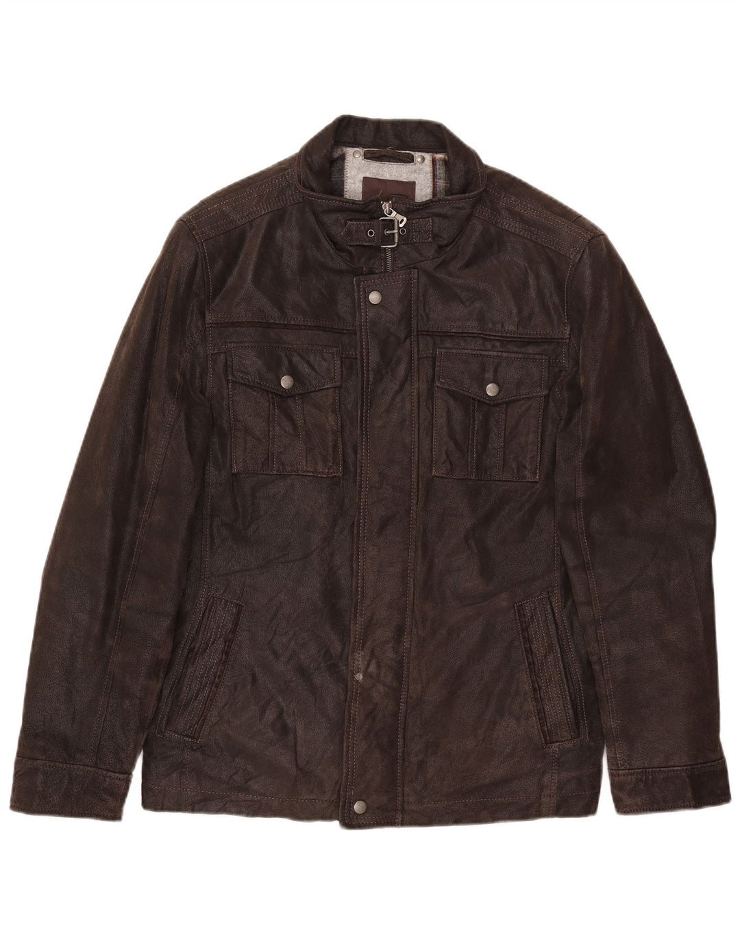 Veste en cuir homme Blackthorn IT 48 cuir marron moyen