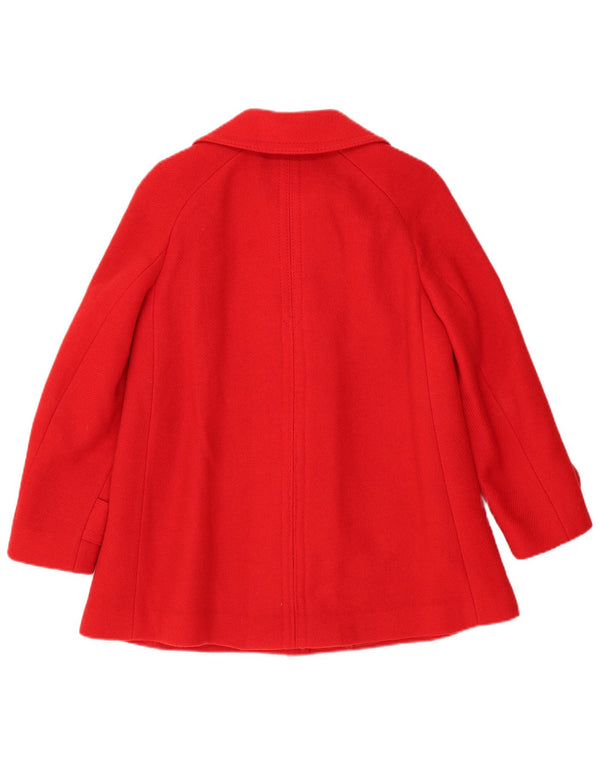 DEL MOD Manteau Femme UK 12 Laine Rouge Moyen