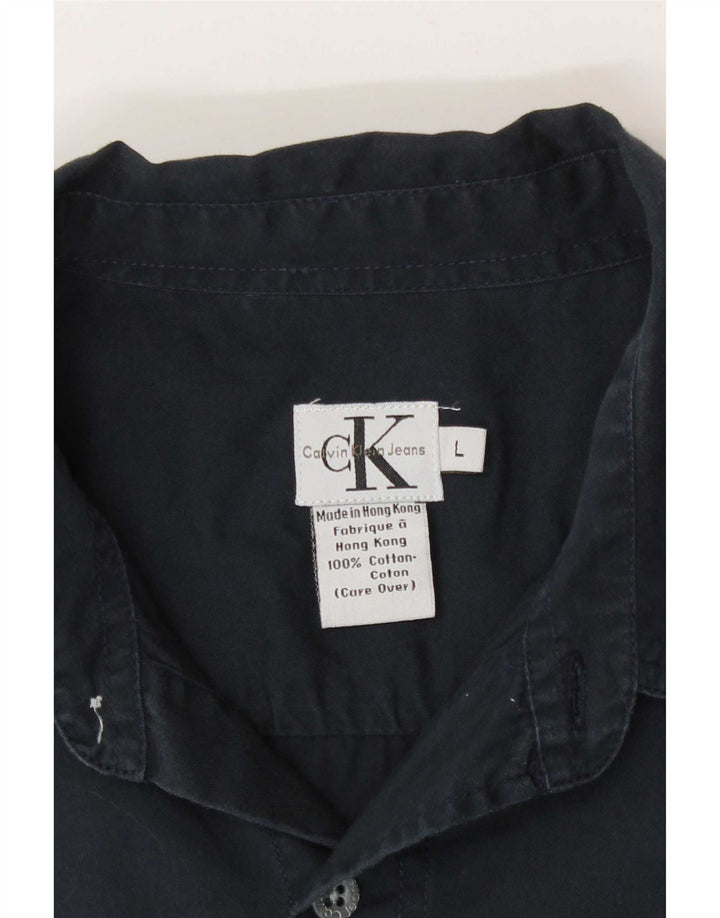 Calvin Klein Jeans Chemise Homme Large Bleu Marine Coton