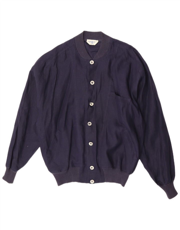 Avon Celli Veste Bomber Coupe Ample pour Homme IT 46 Petit Lin Bleu Marine