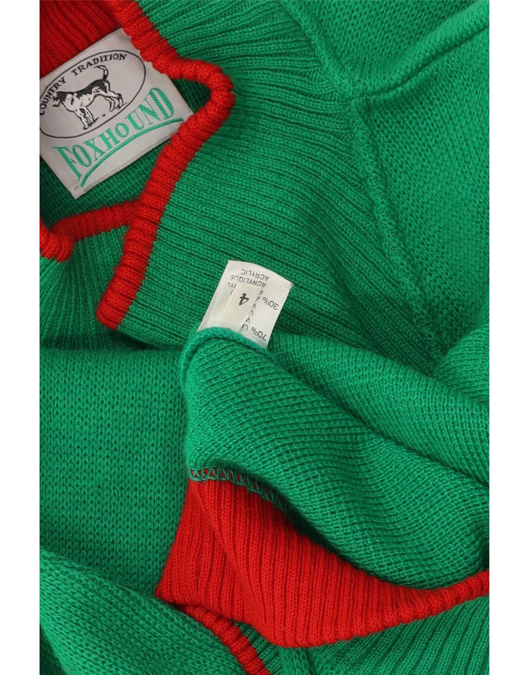 Foxhound Pull graphique à col roulé pour homme en laine verte