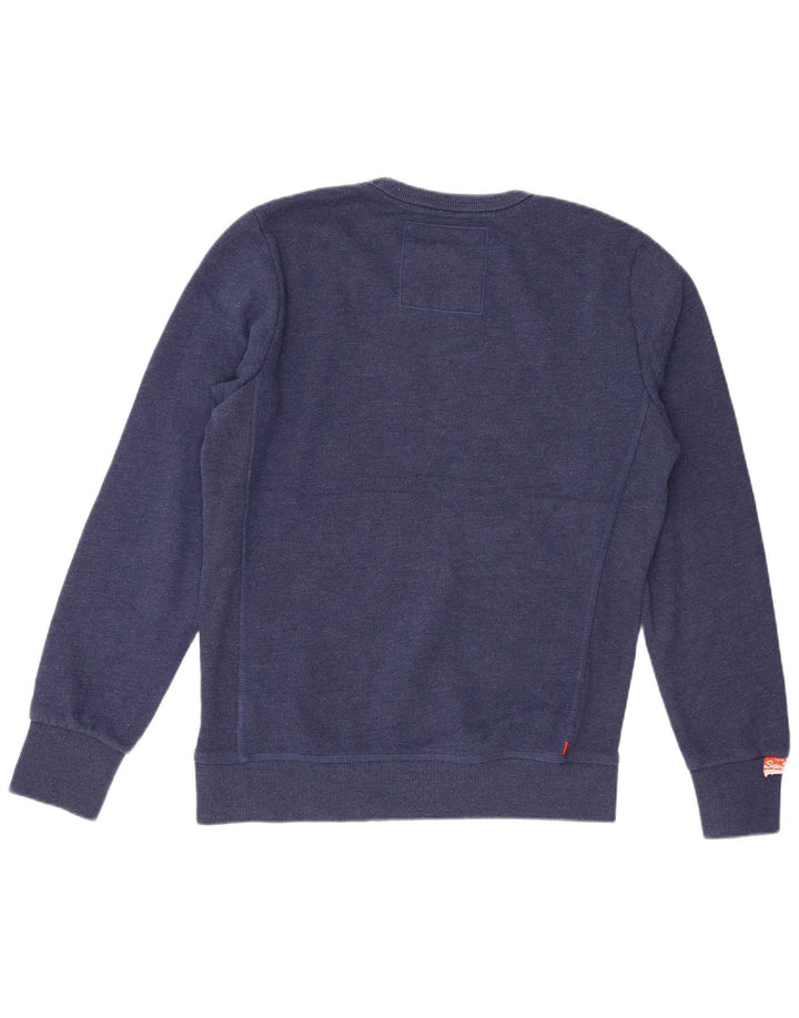 Superdry Homme Sweatshirt Jumper Grand Bleu Coton