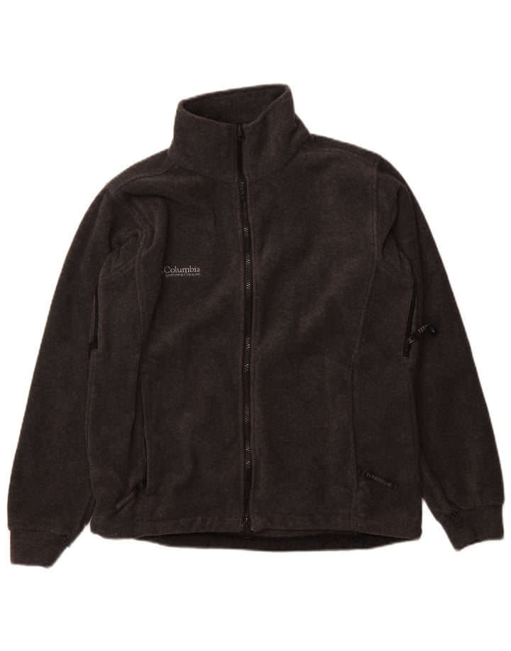 COLUMBIA Womens Oversized Fleece Jacket UK 10 Small Grey Polyester