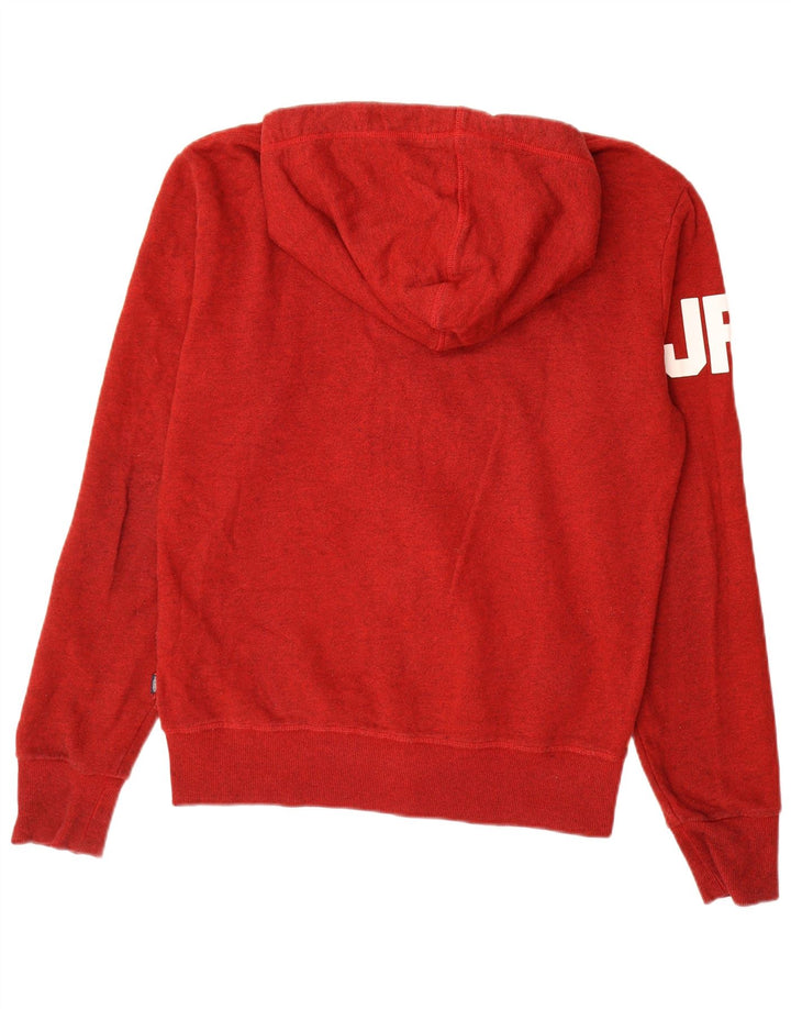 Superdry Pull à Capuche Graphique Zippé Homme Rouge Moyen Coton