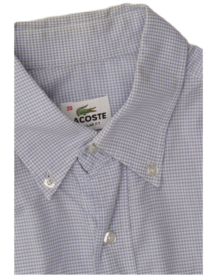 Lacoste Chemise coupe régulière pour homme Taille 39 Vichy bleu moyen