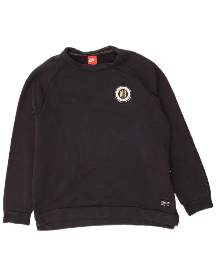 Nike Sweat-shirt graphique pour homme en coton noir Taille L