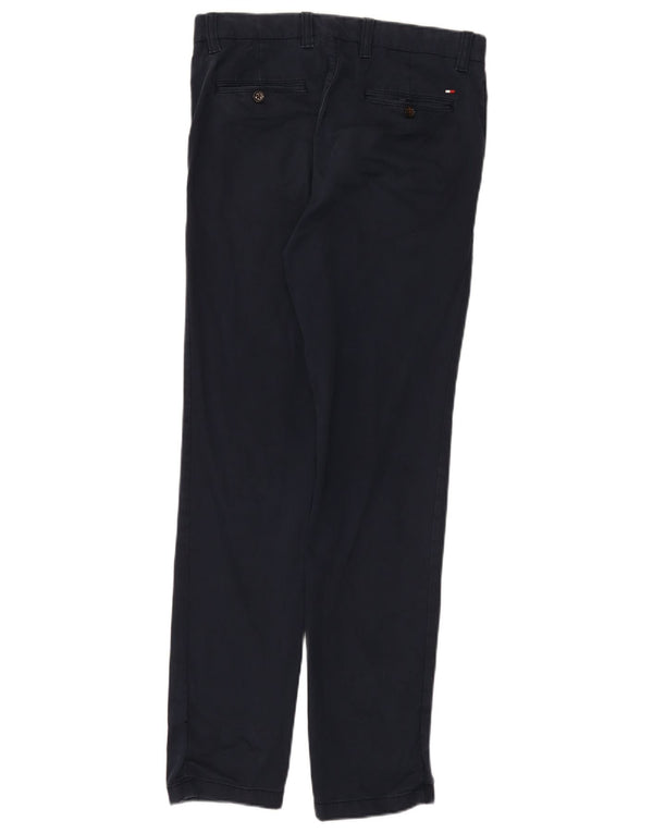 Tommy Hilfiger Mens Slim Chino Trousers W31 L32 Navy Blue Cotton