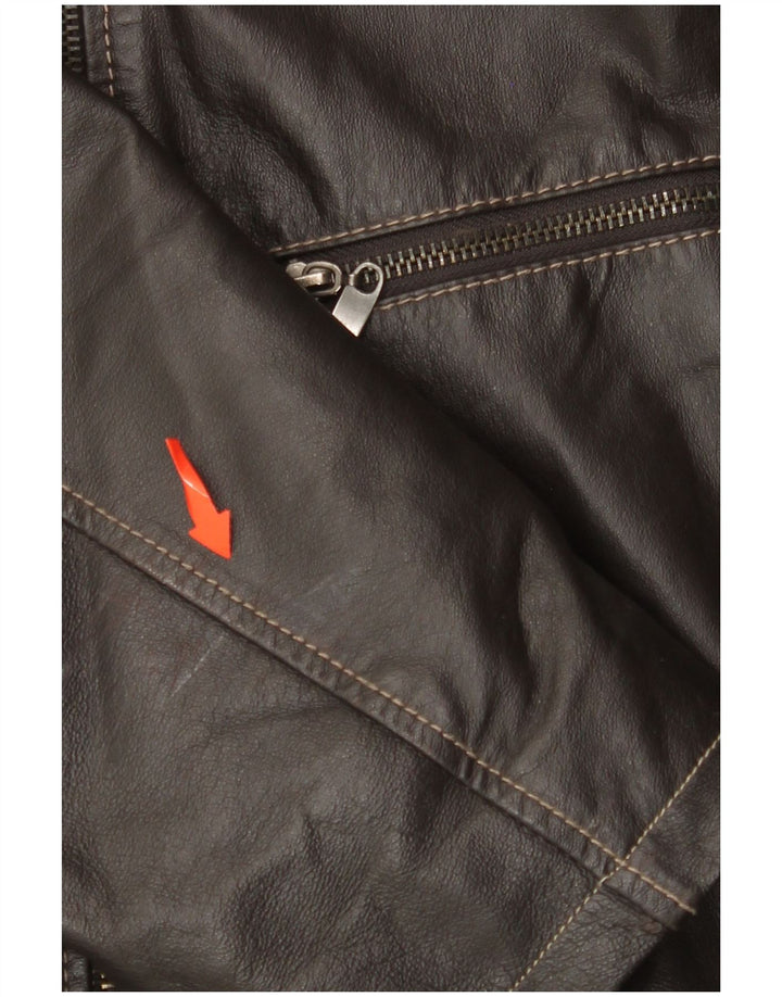 KARTEL Veste en cuir pour homme UK 38 Cuir marron moyen