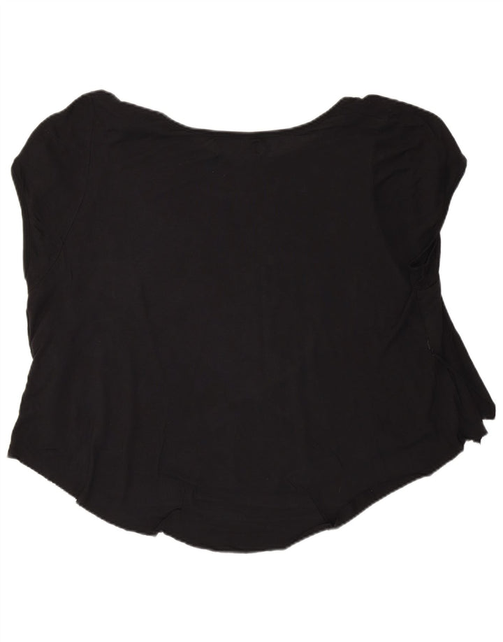 Diesel T-Shirt Graphique Femme UK 16 Large Noir Viscose