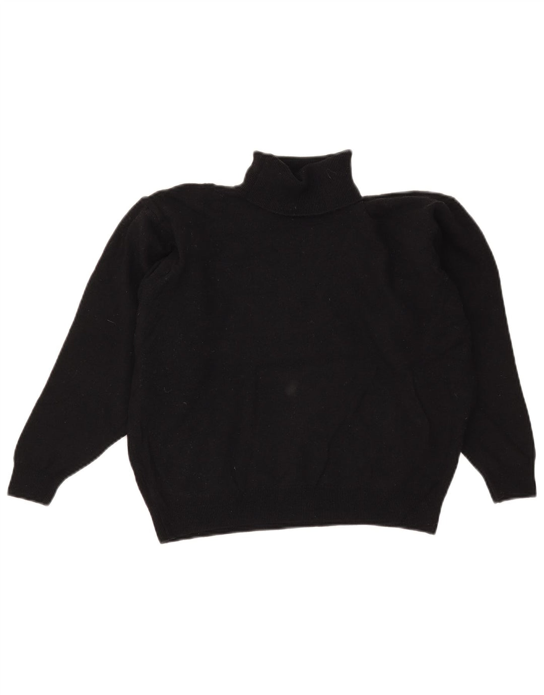 Marks & Spencer Pull court à col roulé pour femme UK 14 Grande laine noire