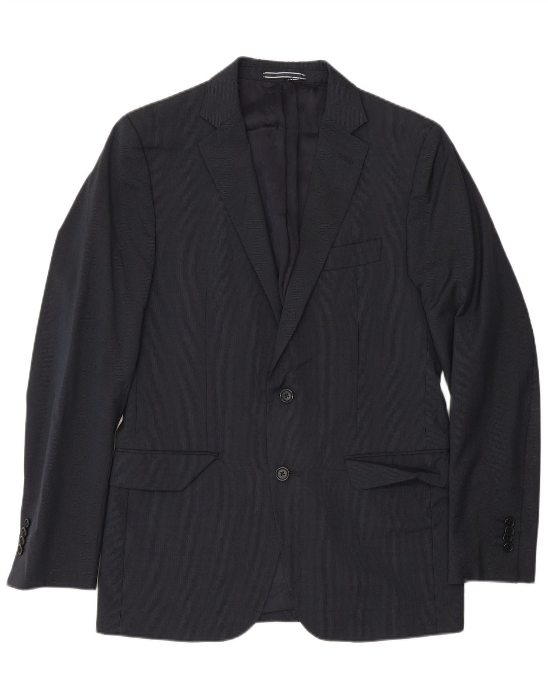 Massimo Dutti Veste blazer à 2 boutons pour homme EU 48 Bleu marine moyen à fines rayures