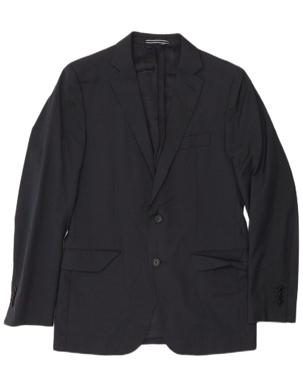 Massimo Dutti Veste blazer à 2 boutons pour homme EU 48 Bleu marine moyen à fines rayures