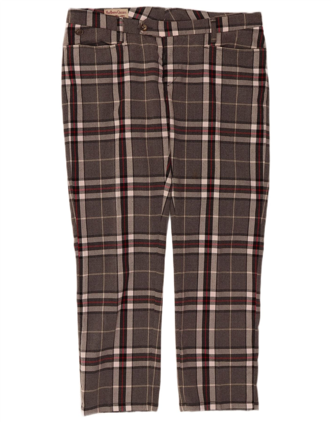 MARLBORO CLASSICS Womens Straight Casual Trousers W34 L27 Grey Check