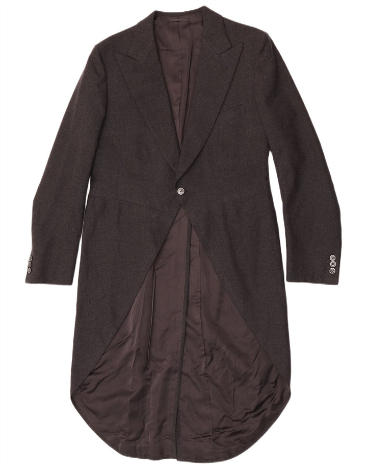 vintage Mens 1 Bouton Tailcoat Blazer Veste UK 36 Petit Noir