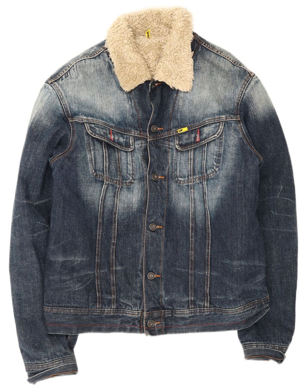 Meltin' Pot Veste en jean Sherpa pour homme UK 42 XL Bleu Coton
