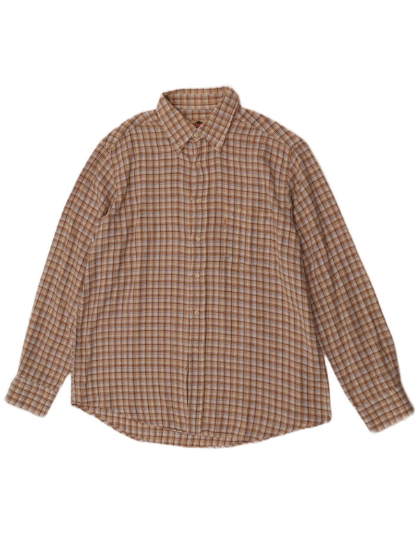Charro Chemise Flanelle Homme XL Beige Carreaux Coton