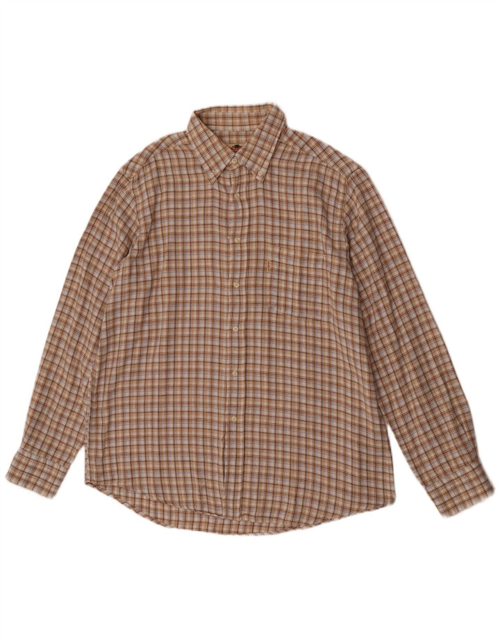 Charro Chemise Flanelle Homme XL Beige Carreaux Coton