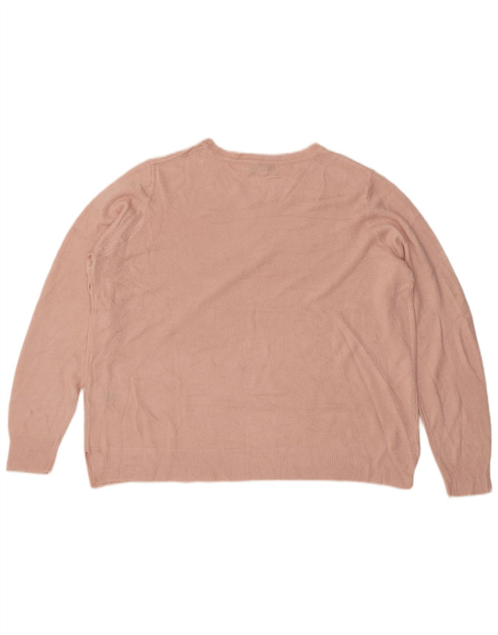 MARKS & SPENCER Pull surdimensionné à col rond pour femme UK 18 XL Rose
