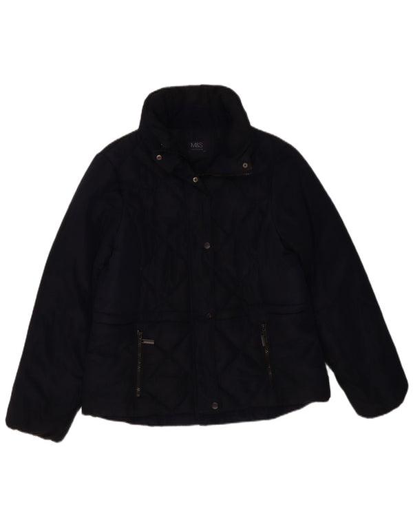 Marks & Spencer Veste matelassée pour femme UK 12 Bleu marine moyen Polyester