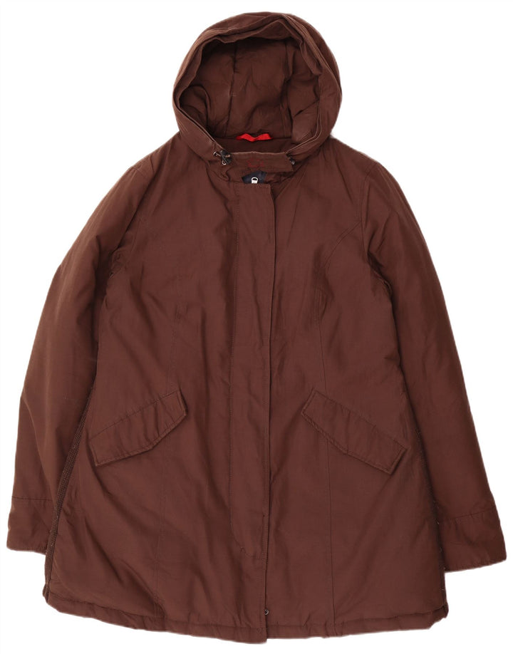 CANADIAN Manteau rembourré à capuche pour femme UK 16 Large Marron Polyester
