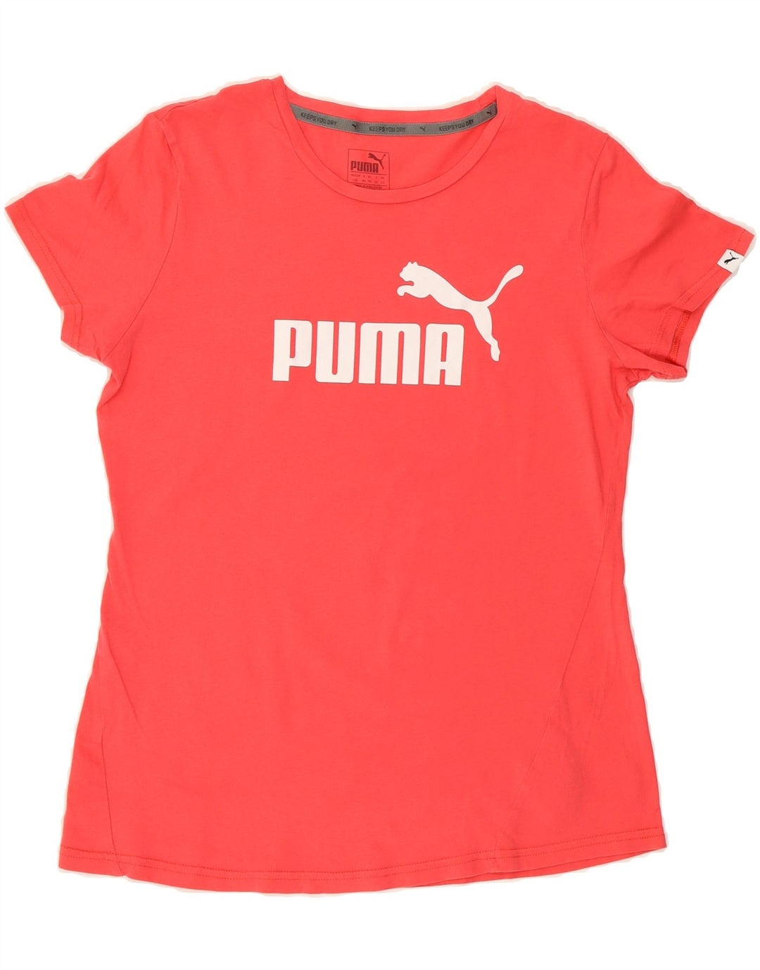 PUMA Womens Graphic T-Shirt Top UK 14 Medium Red Cotton Vintage Puma and Second-Hand Puma from Messina Hembry 