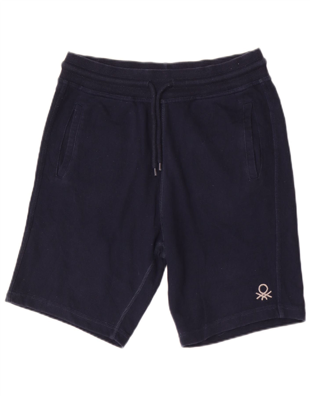 Benetton Short de Sport Homme Bleu Marine Moyen Coton