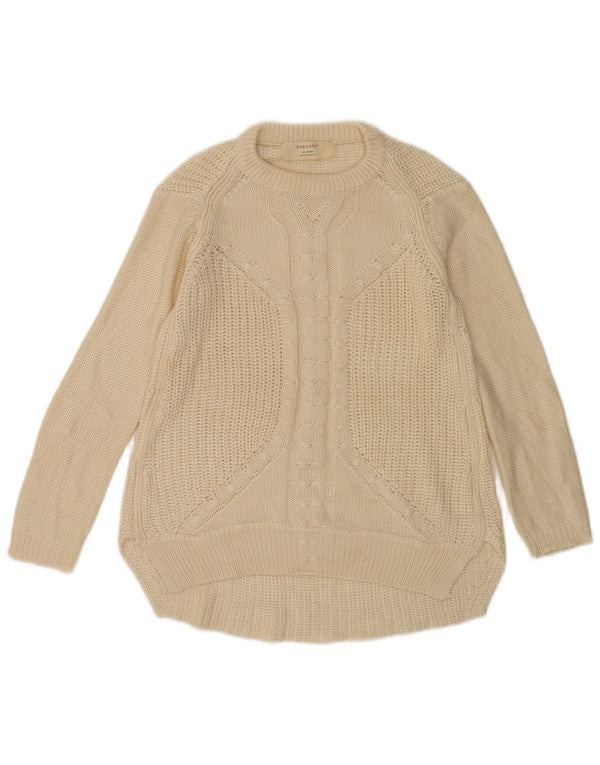 Zara Pull col bateau pour femme UK 10 Small Blanc cassé