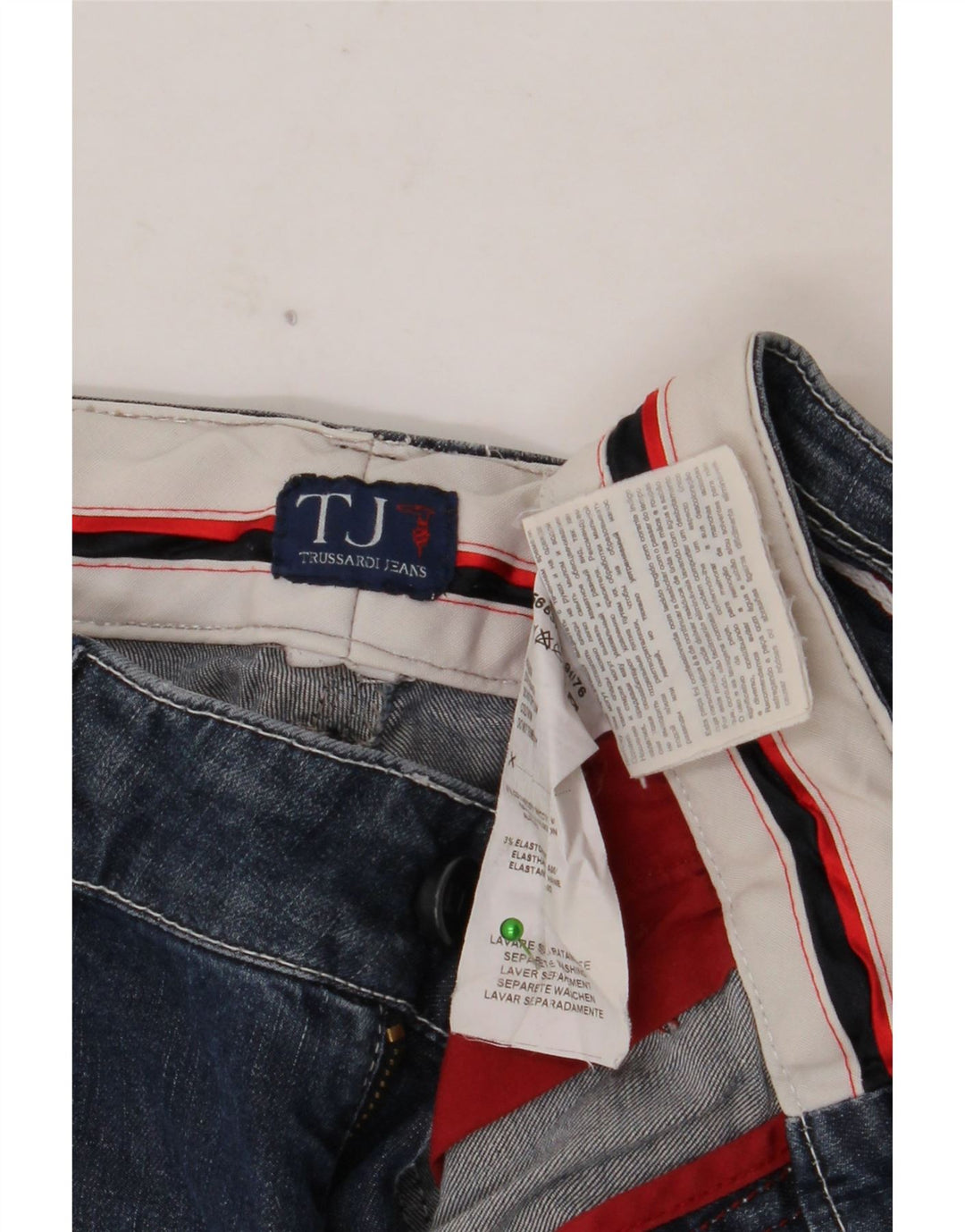 TRUSSARDI Femme Capri Jeans W30 L21 Bleu Marine Coton